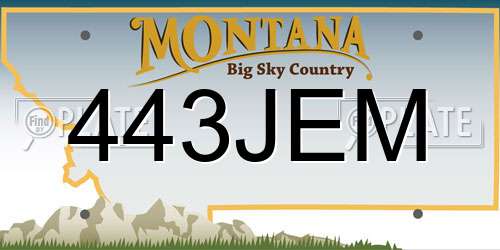 443JEM Montana License Plate