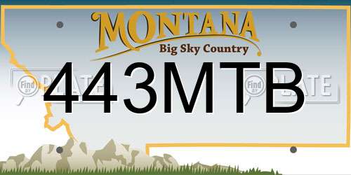 443MTB Montana License Plate