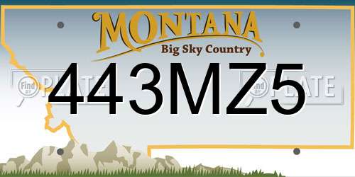 443MZ5 Montana License Plate