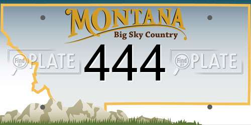 444 Montana License Plate