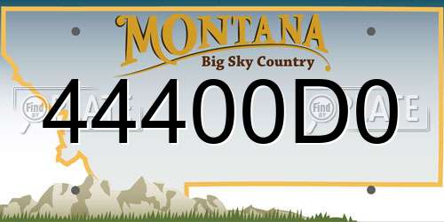 44400D0 Montana License Plate