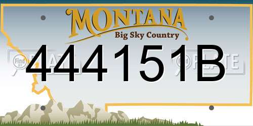 444151B Montana License Plate