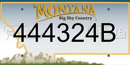 444324B Montana License Plate