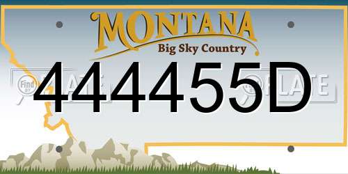 444455D Montana License Plate