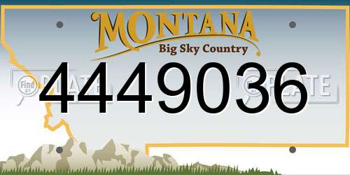 4449036 Montana License Plate