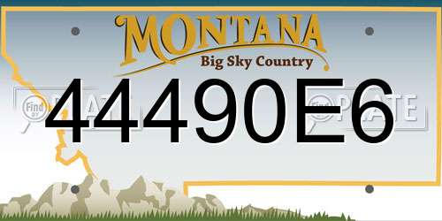 44490E6 Montana License Plate