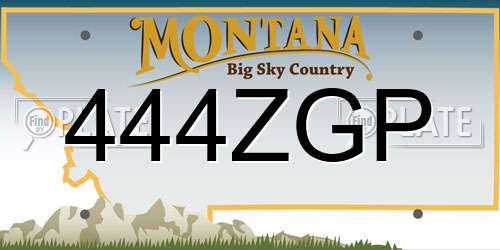 444ZGP Montana License Plate