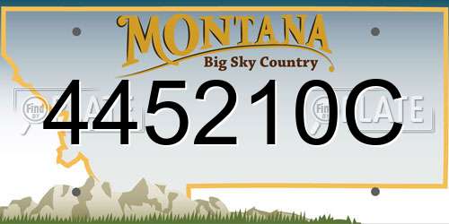 445210C Montana License Plate