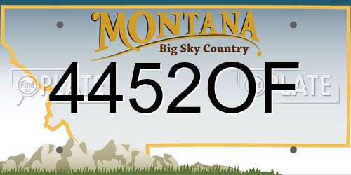 4452OF Montana License Plate