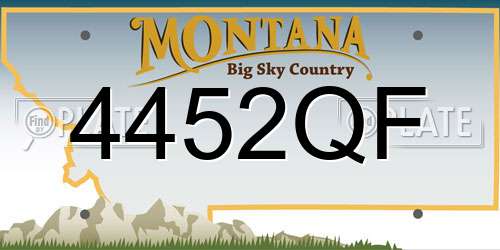 4452QF Montana License Plate