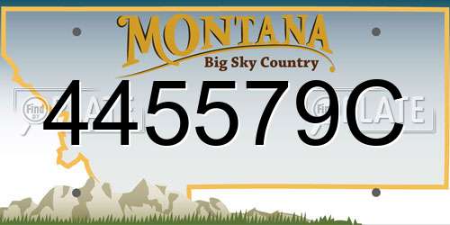 445579C Montana License Plate