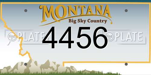 4456 Montana License Plate