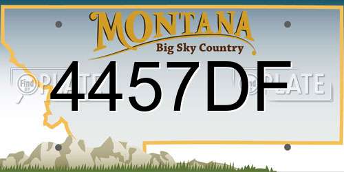 4457DF Montana License Plate