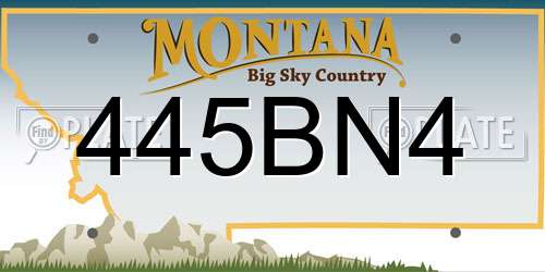 445BN4 Montana License Plate