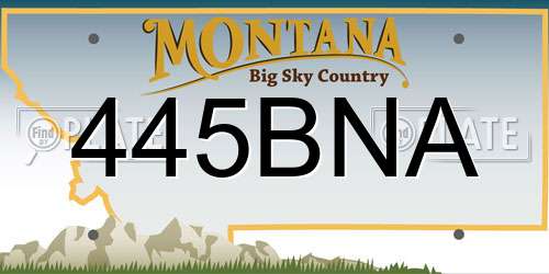 445BNA Montana License Plate