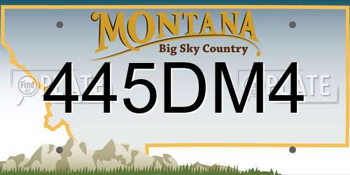 445DM4 Montana License Plate