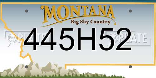 445H52 Montana License Plate
