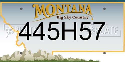 445H57 Montana License Plate