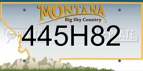 445H82 Montana License Plate