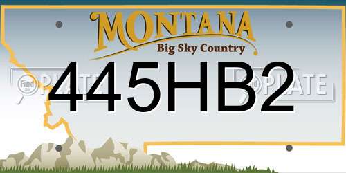 445HB2 Montana License Plate