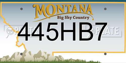 445HB7 Montana License Plate