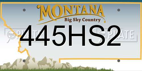 445HS2 Montana License Plate