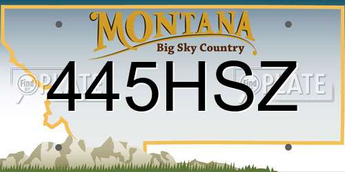 445HSZ Montana License Plate