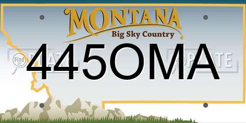 445OMA Montana License Plate