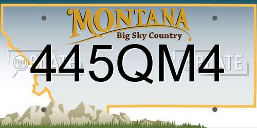 445QM4 Montana License Plate