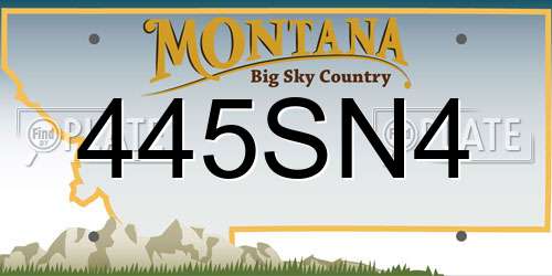 445SN4 Montana License Plate