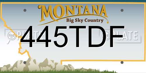 445TDF Montana License Plate