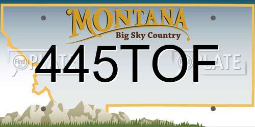 445TOF Montana License Plate