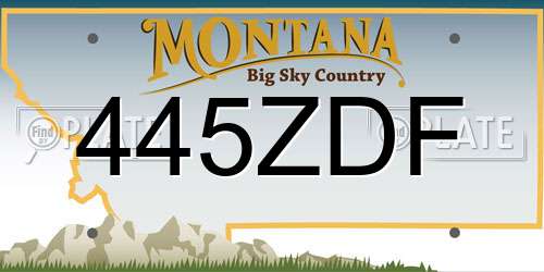445ZDF Montana License Plate