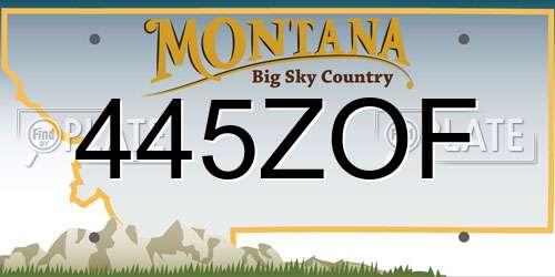 445ZOF Montana License Plate