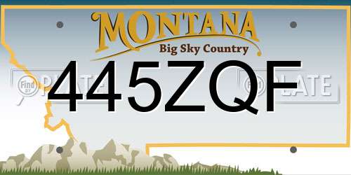 445ZQF Montana License Plate