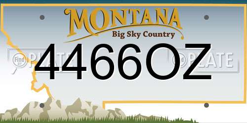 4466OZ Montana License Plate
