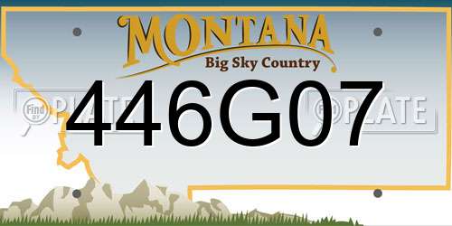 446G07 Montana License Plate