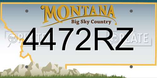 4472RZ Montana License Plate