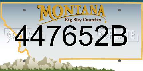 447652B Montana License Plate