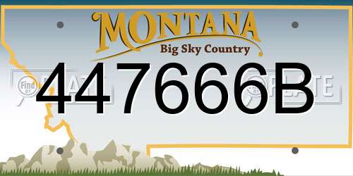 447666B Montana License Plate