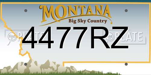 4477RZ Montana License Plate