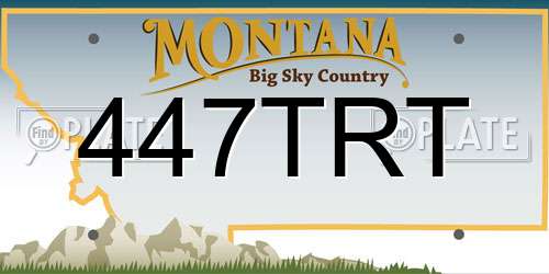 447TRT Montana License Plate