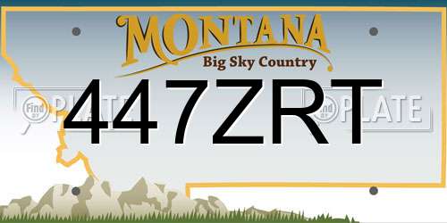 447ZRT Montana License Plate
