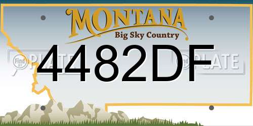4482DF Montana License Plate