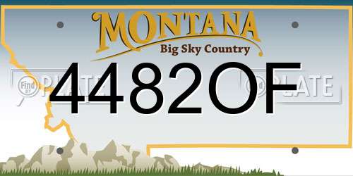 4482OF Montana License Plate