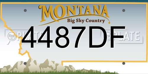 4487DF Montana License Plate