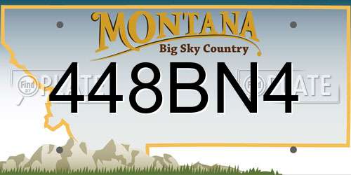 448BN4 Montana License Plate