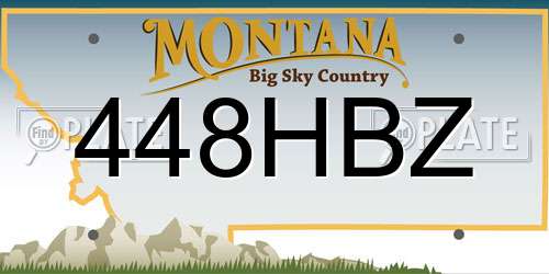 448HBZ Montana License Plate