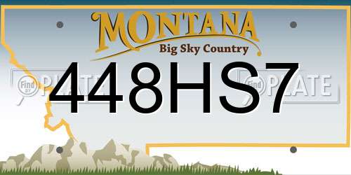 448HS7 Montana License Plate