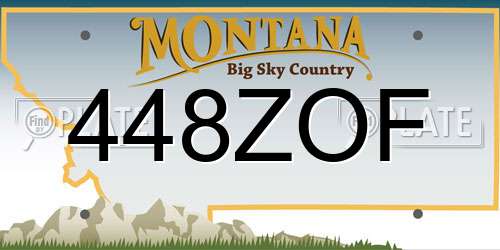 448ZOF Montana License Plate